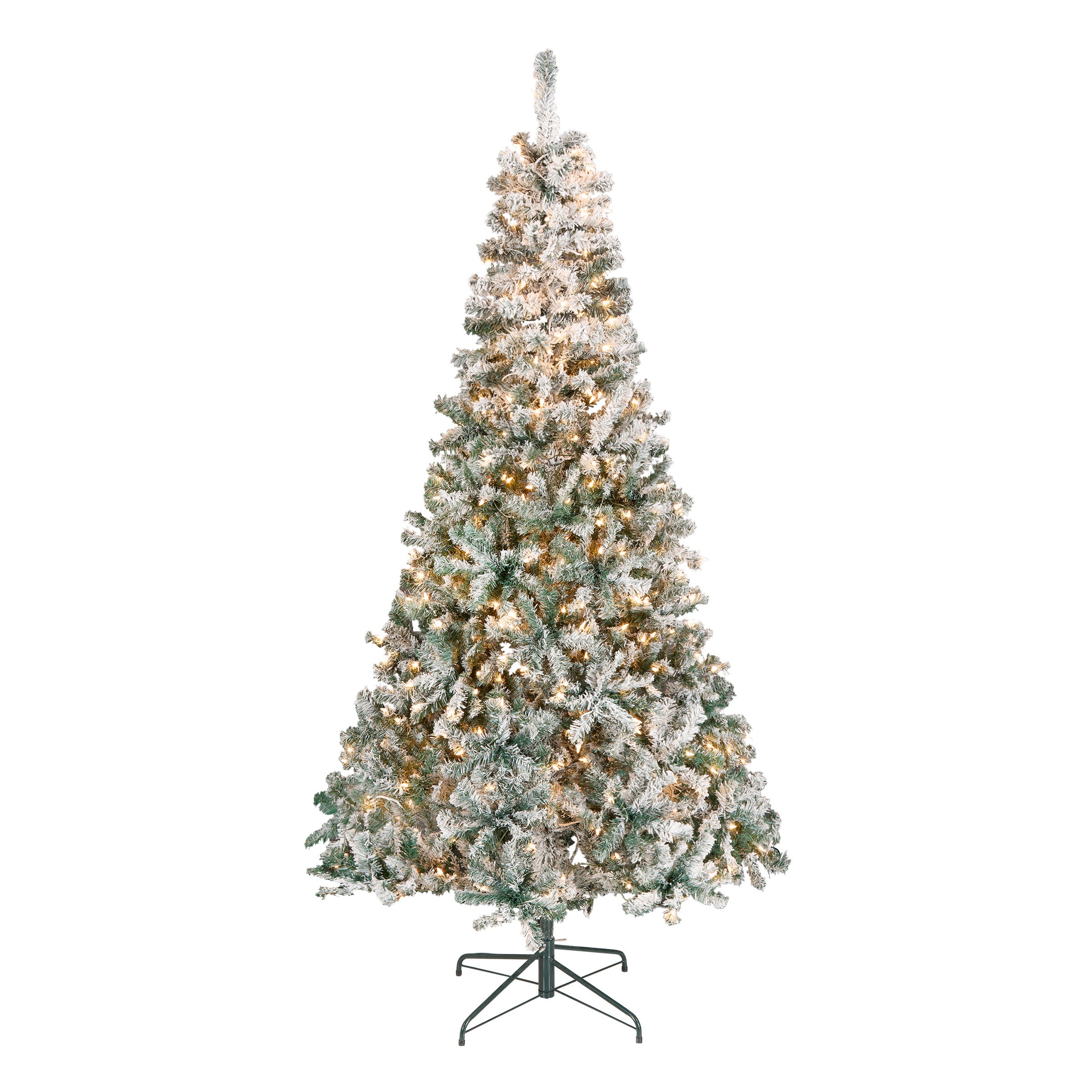 7.5 ft. Pre-Lit Acacia Flocked Tree with Clear Lights